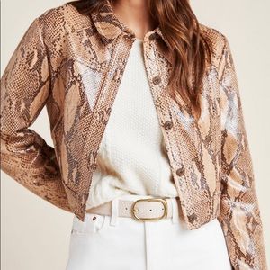 Anthropologie Python Trucker Jacket